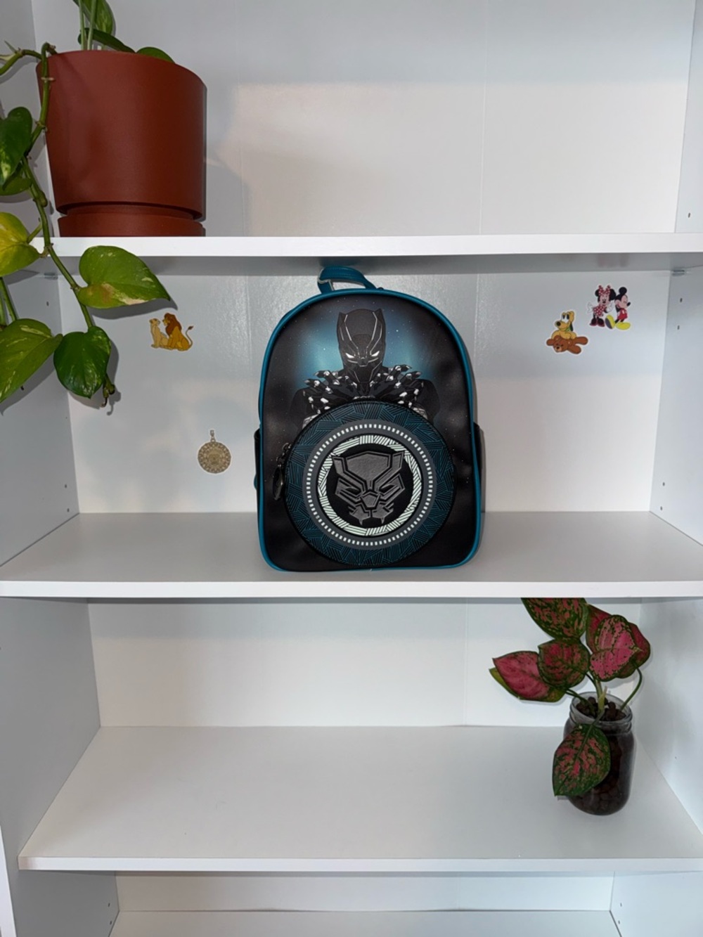 Loungefly Black & Teal Black Panther Mini Backpack